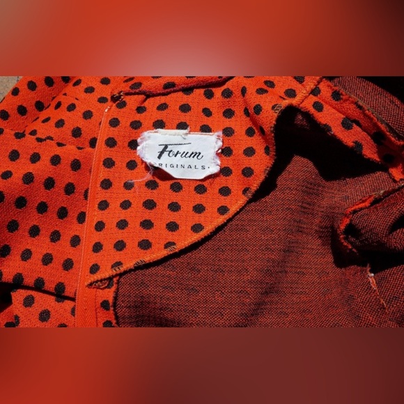 Fabulous Vintage Fall Dress. Thanksgiving! Lightweight Size Small Orange Black - Picture 6 of 6